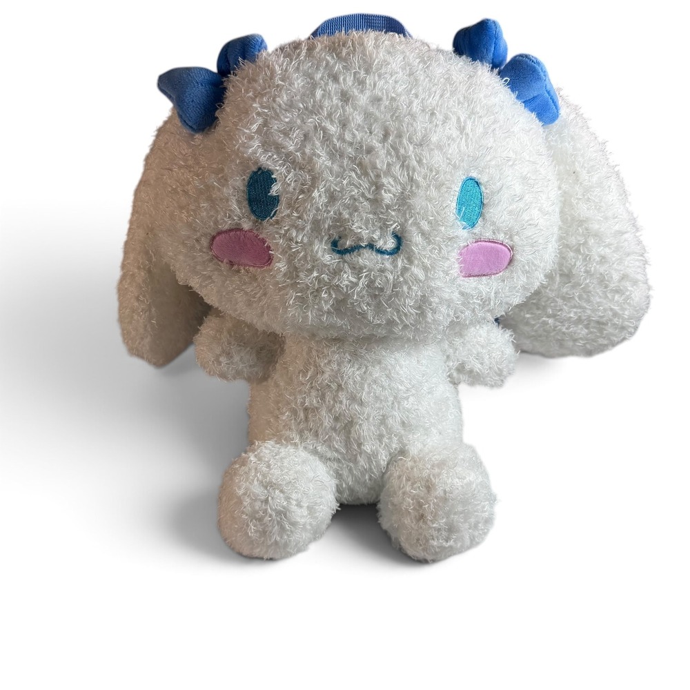 Sanrio Cinnamoroll Feather Plush Backpack White Blue Bows NWT